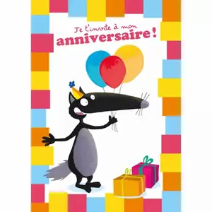 Creative activities 8-pack wolf birthday cards Auzou image-0