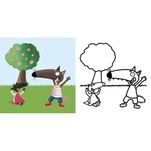 Coloriage mes premiers coloriages p'tit loup les vacances Auzou image-1