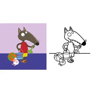 Coloriage mes premiers coloriages p'tit loup les vacances Auzou image-2