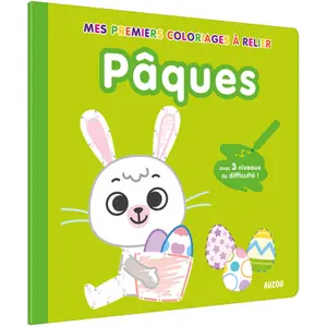 Coloriage mes premiers coloriages à relier pâques Auzou image-0