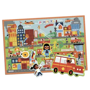 My first set of fire department magnets stickers Auzou image-0