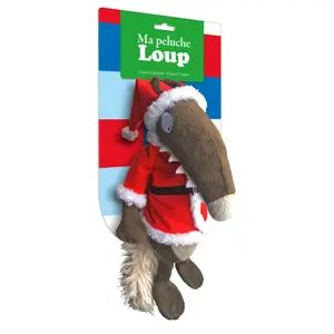 Christmas dressed wolf plush Auzou image-0