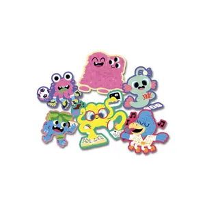 Scratchers my bag of 50 large stickers funny monsters Auzou image-0