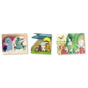 12, 16, 24-piece wooden puzzles small mole Auzou (x3) image-0