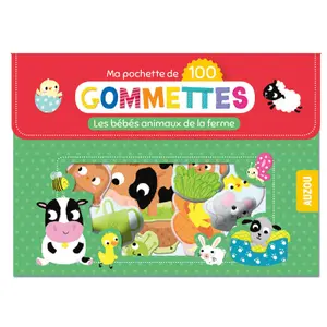 Gommettes ma pochette de 100 gommettes less animaux de la ferme Auzou image-0