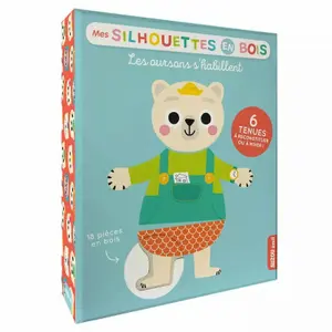 Book for Teddy bears dress up my wooden silhouettes Auzou image-1