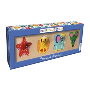 Shapes and animals puzzle my wooden puzzles Auzou image-0