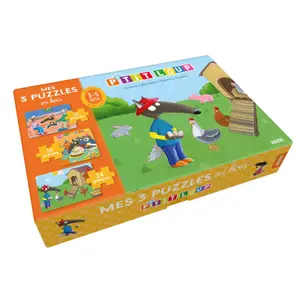 12, 16 and 24 piece wooden p'tit loup puzzles Auzou (x3) image-1