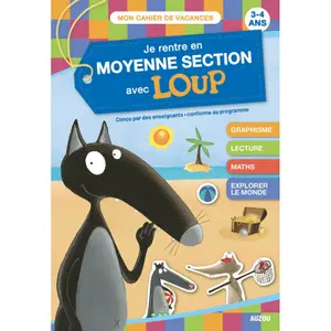 Book for je rentre en moyenne section avec loup cahier de vacances 2022 Auzou image-0