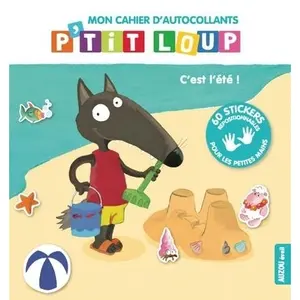 Autocollants p'tit loup mon cahier d'autocollants c'est l'été Auzou image-0
