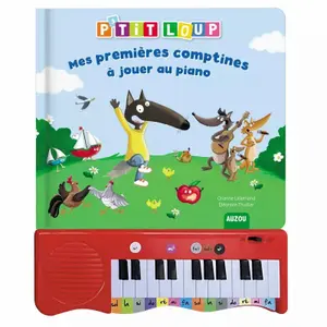 Book for p'tit loup mes premières comptines à jouer au piano (My first nursery rhymes to play on the piano) Auzou image-0