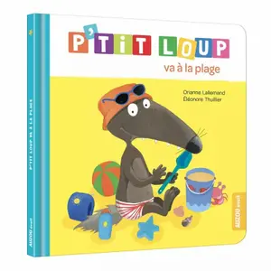 Book for p'tit loup va à la plage (little wolf goes to the beach) Auzou image-0