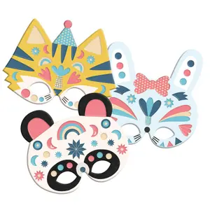 Disguise masks with foam stickers cute animals Auzou image-1