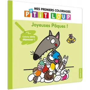 Coloriage mes premiers coloriages p'tit loup joyeuses pâques Auzou image-0