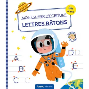 Jeux éducatifs mon cahier d'écriture letters bâtons espace Auzou image-0