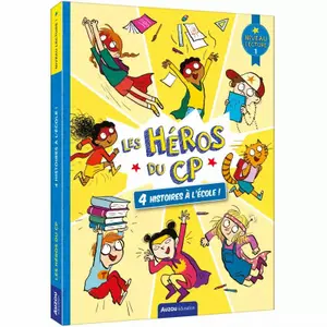 Livre pour les héros du cp level 1 4 stories at school Auzou image-0