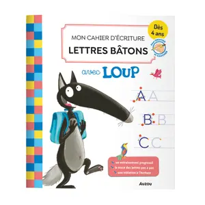 Jeux éducatifs mon cahier d'écriture letters bâtons avec loup Auzou image-0