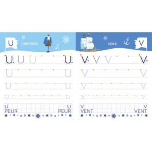 Jeux éducatifs mon cahier d'écriture letters bâtons pirates Auzou image-3