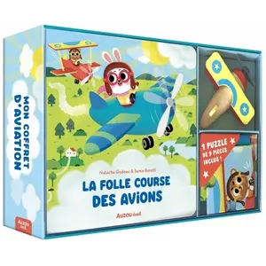 Book mon coffret d'aviation - la folle course des avions Auzou image-0