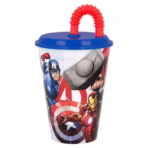 Tazza di paglia per bambini Avengers 430 ml image-0