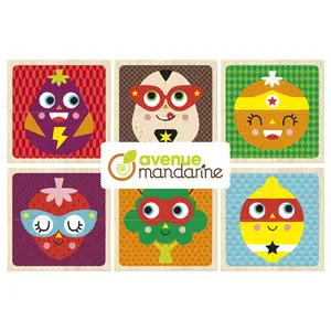 Superhero fruit and vegetable wooden blocks Avenue Mandarine image-3