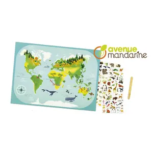 Creative box - decalco mania planisphere Avenue Mandarine image-2