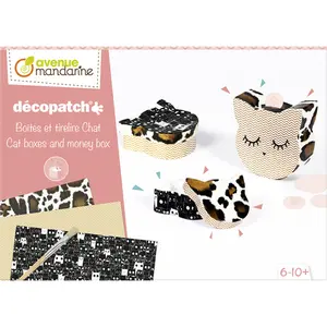 Caja creativa y hucha decopatch gato Avenue Mandarine image-1