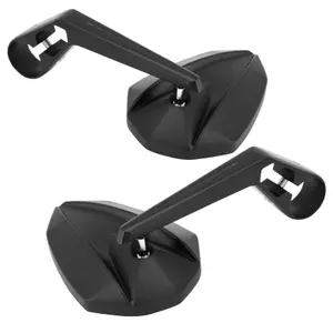 Pair of motorcycle handlebar end mirrors with aluminium plastic adapter Avoc Nebraska image-2