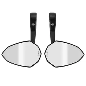 Pair of motorcycle handlebar end mirrors with aluminium plastic adapter Avoc Nebraska