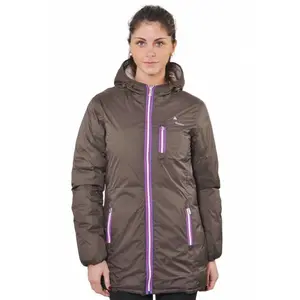 Reversible long ski jacket for women Peak Mountain Awill image-1