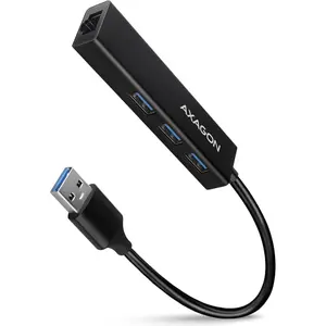 USB 3.0 Netzwerkadapter zu RJ45 und Hub 3 Ports Axagon