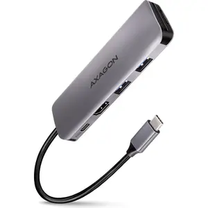 USB-C HMC-H3A til HDMI, 3x USB-A og kortlæser Axagon