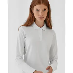 Women's long-sleeved polo shirt B&C ID.001 LSL image-1