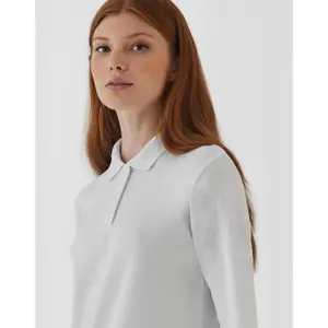 Women's long-sleeved polo shirt B&C ID.001 LSL image-2