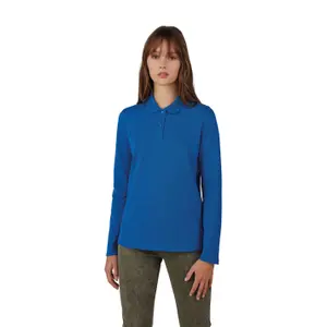 Women's long-sleeved polo shirt B&C 180 image-1