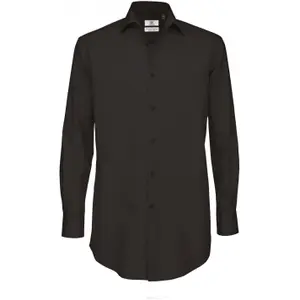 Langarm-Stretch-Shirt B&C Black Tie image-0