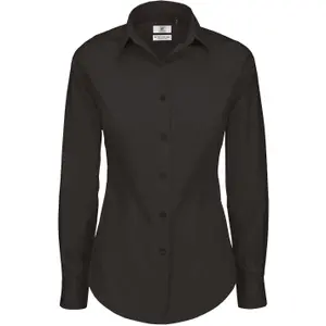 Langarm-Stretch-Shirt für Frauen B&C Black Tie image-0
