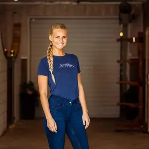 Pantalon équitation en jeans avec grip femme B Vertigo Elle image-1