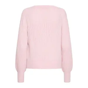 Women's V-neck sweater b.young BYMmorla Pointelle image-3