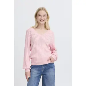 Women's V-neck sweater b.young BYMmorla Pointelle image-1