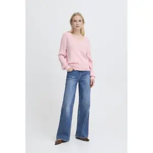 Women's V-neck sweater b.young BYMmorla Pointelle image-2
