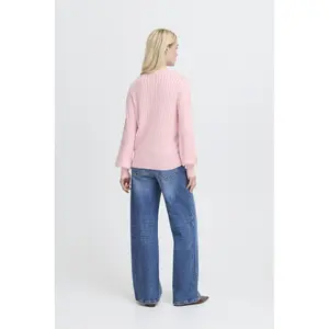 Women's V-neck sweater b.young BYMmorla Pointelle image-4