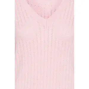 Women's V-neck sweater b.young BYMmorla Pointelle image-6
