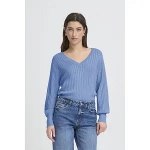 Women's V-neck sweater b.young BYMmorla Pointelle image-1