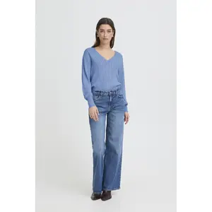 Women's V-neck sweater b.young BYMmorla Pointelle image-2