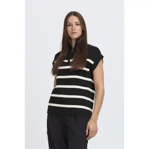 Ärmelloser Reißverschluss-Pullover Damen b.young BYMmorla image-3