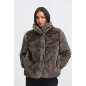 Women's faux fur jacket b.young BYCeriko image-3