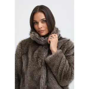 Women's faux fur jacket b.young BYCeriko image-5