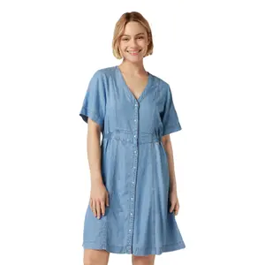 Women's v-neck denim dress b.young Lana image-2