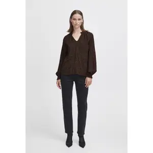 Blusa de cuello redondo de mujer b.young Josa Frill image-1